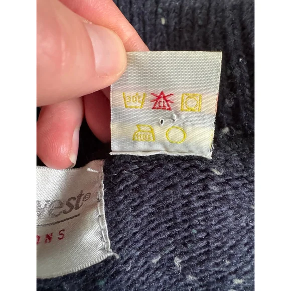 Vintage Knit Cabin Lodge Zip Cardigan Alpine Winter Sweater - Picture 10 of 12